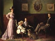 William Orpen Group portrait of the family of George Swinton oil on canvas